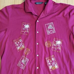 Havanera embroidered aloha shirt cotton poly xxl